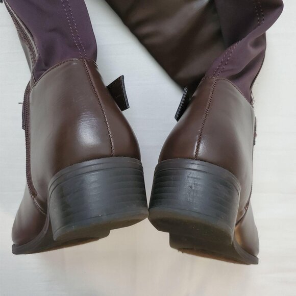 Rampage Women's Ram-Ivey Tall Riding Faux Leather Boots Dark Brown Size 6.5M - Picture 8 of 9